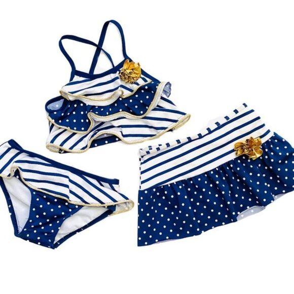 Baby Buns Flounce 3-Piece Bikini Set - Picture 2 of 11